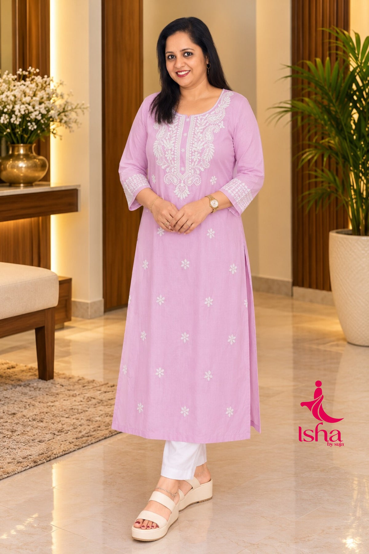 Elegant Chikankari Embroidered Kurti
