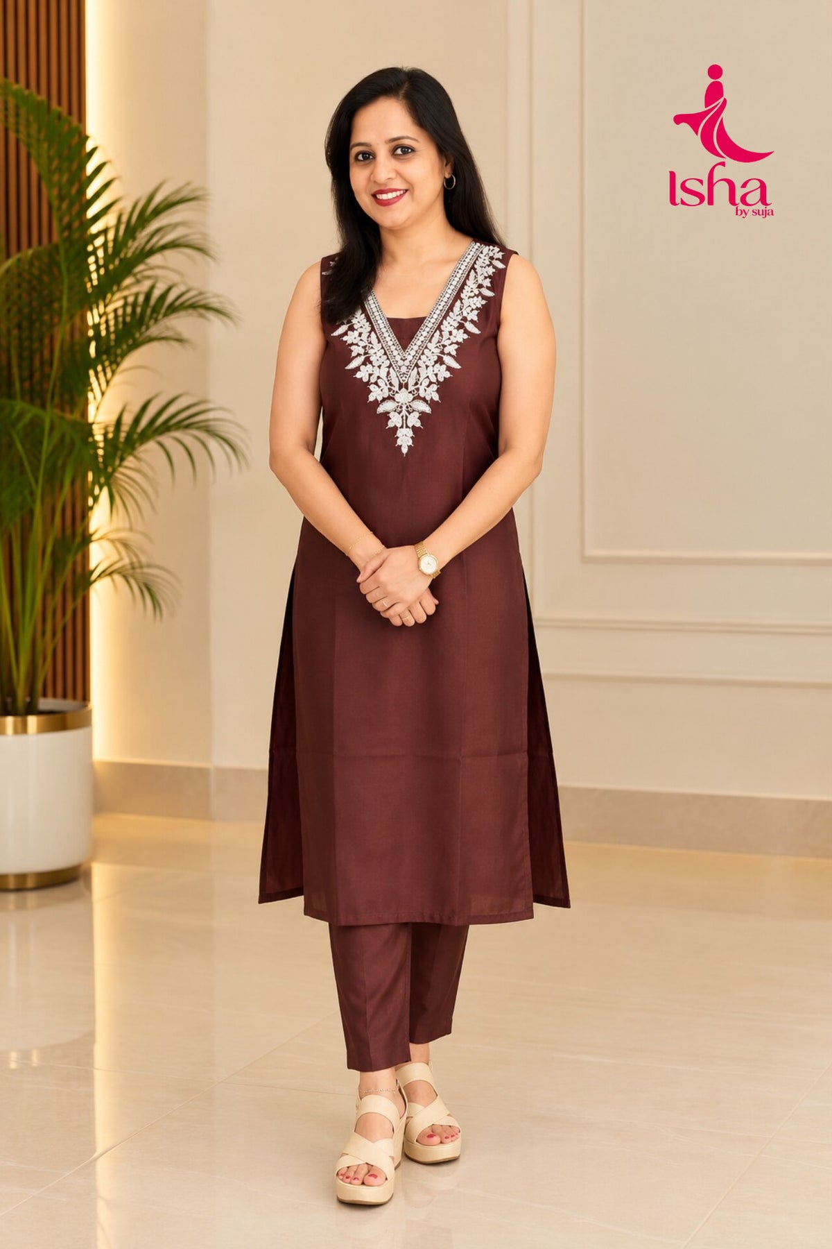 Elegant Embroidered Straight Kurti Top