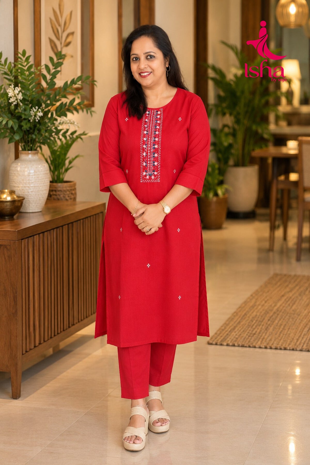 Minimal Motif Straight Kurti