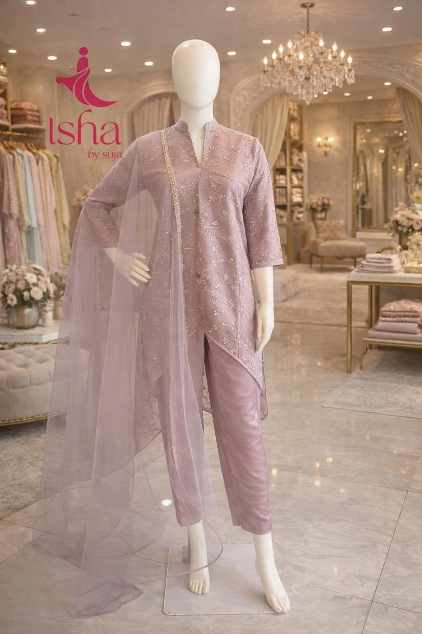 Pink Party Wear Organza Satin Salwar Set