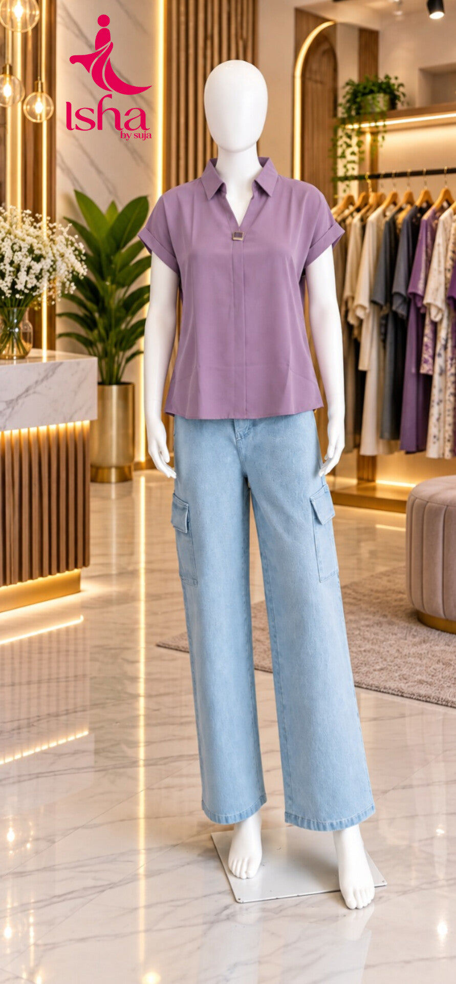 Elegant Collared Button-Detail Top