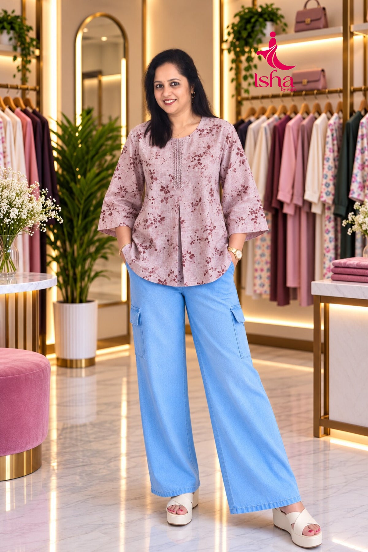 Floral Pattern Relaxed Top