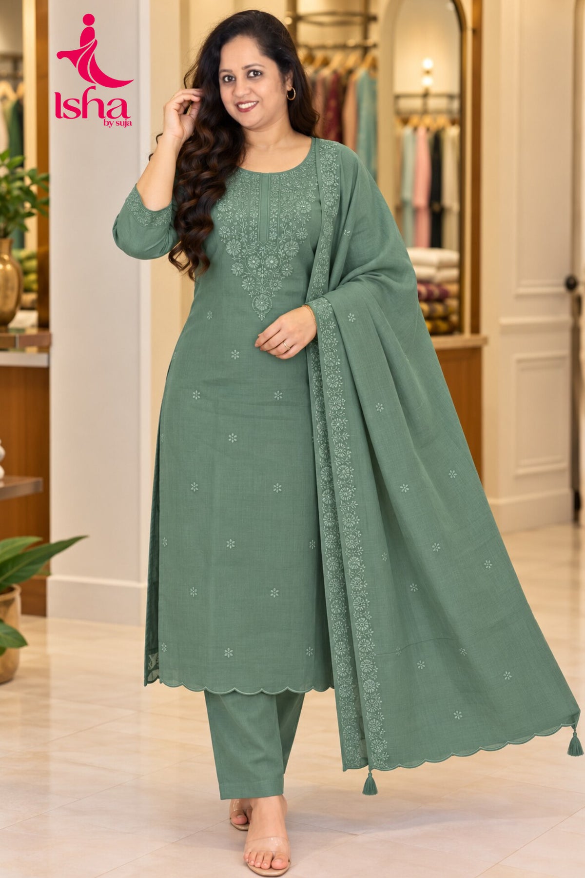 Floral Grace Churidar Set