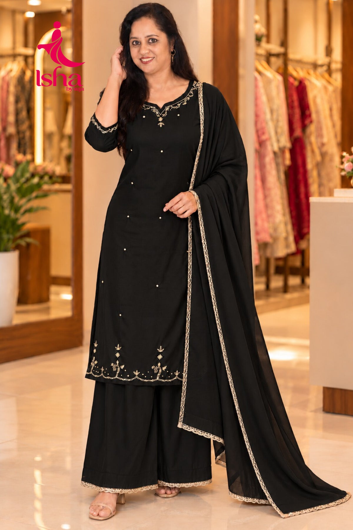 Midnight Grace Embroidered Salwar Set