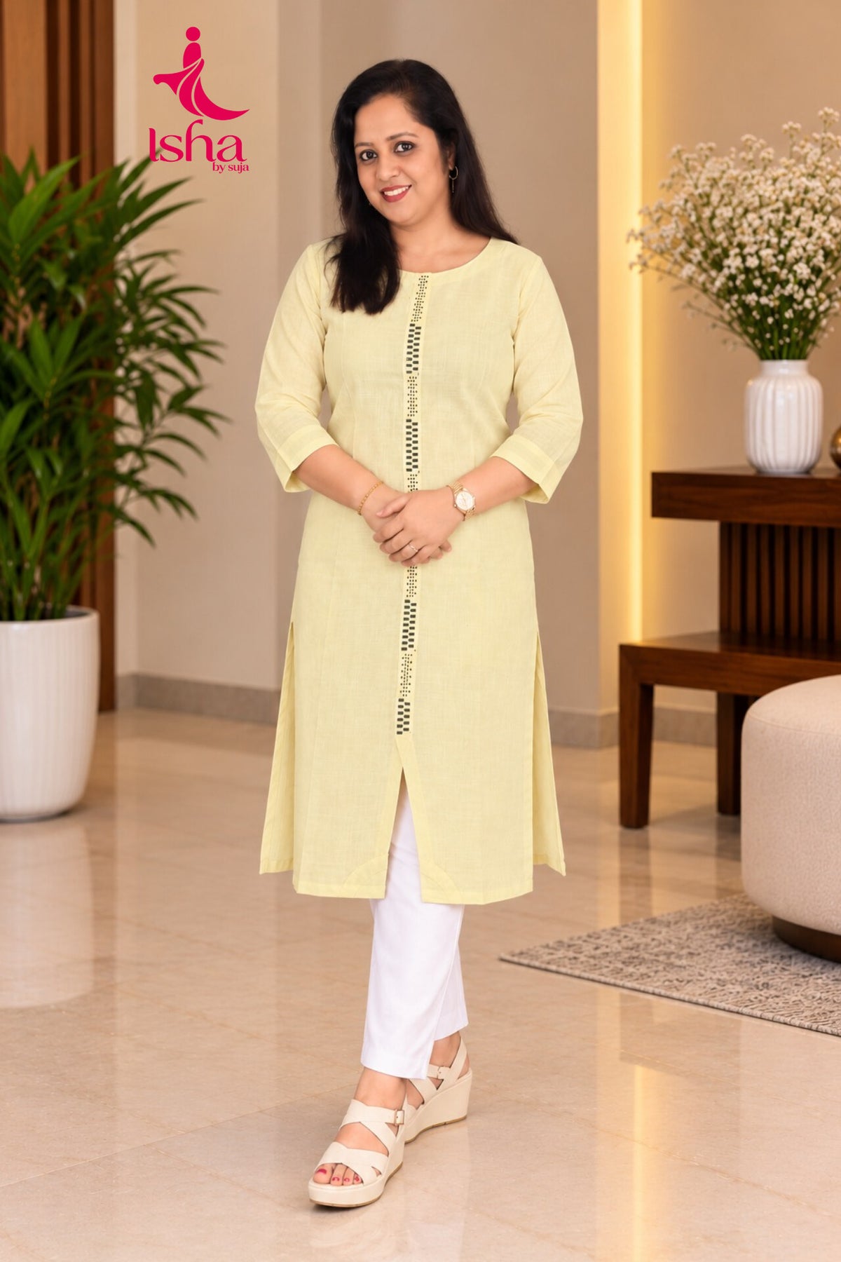 Linear Cutwork Detail Kurti