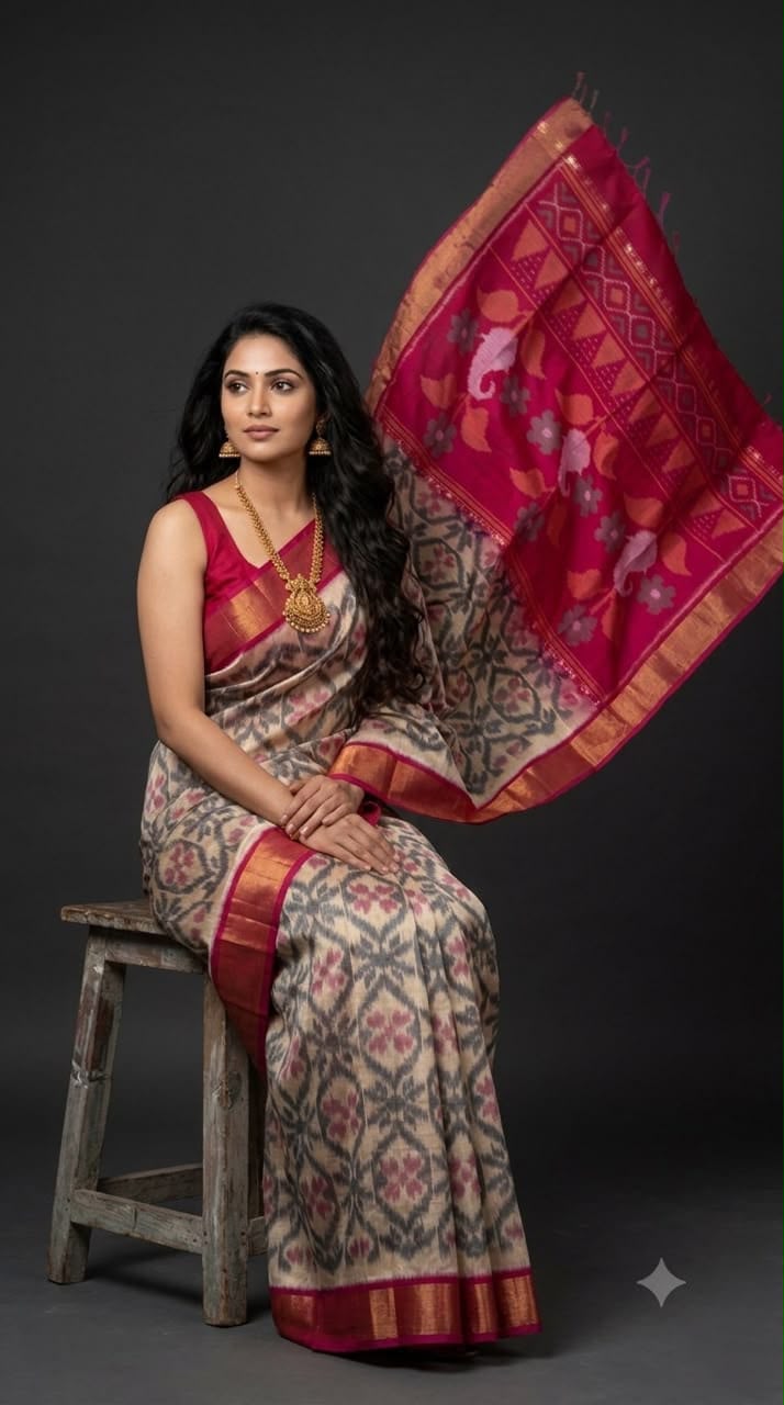Pochampally cotton silk saree