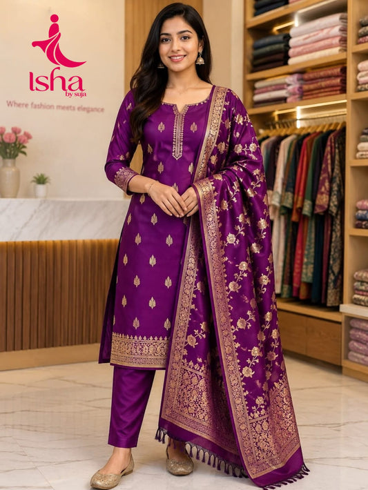 Soft Silk Banarasi Salwar Suit Material